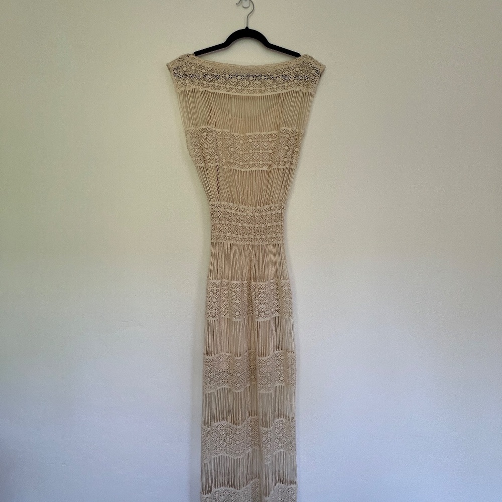 Callahan Cream Fringe Maxi Dress - Picture 8 of 16